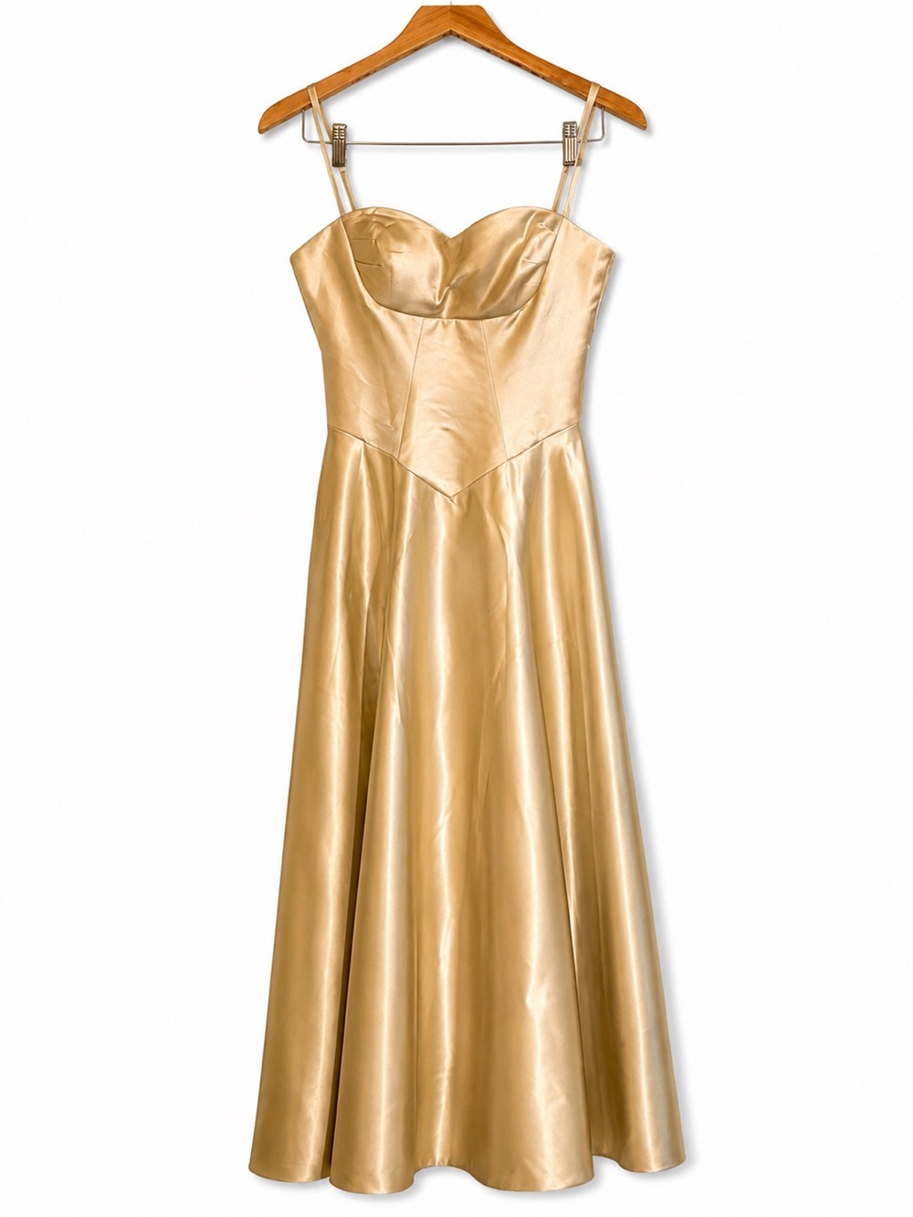 NWT Witness of Love Champagne Satin Corset Formal Gown Dress Size 4
